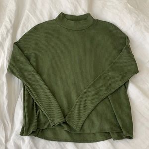 Mock Neck Green Sweater